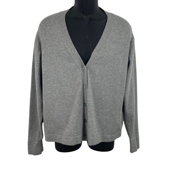 Brooks Brothers Womens Size XL Grey Long Sleeve Button Up Cardigan Sweater - Picture 1 of 6